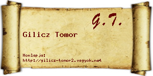 Gilicz Tomor névjegykártya
